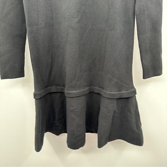 Tuckernuck Pomander Place Black 3/4 Sleeve‎ Knit Turtleneck Sweater Dress Sz L - Picture 4 of 8